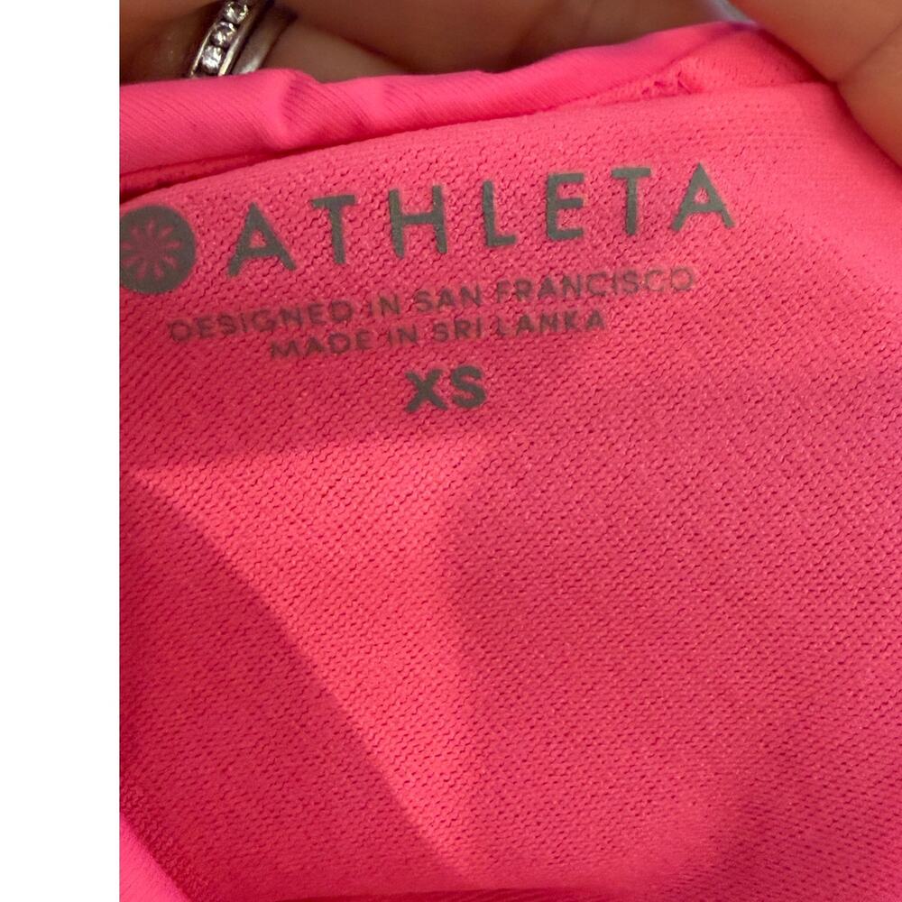 ATHLETA Dark Pink Fuschia Swim Suit Top Bikini Top Tie at back XS Bathing Suit - Picture 3 of 3